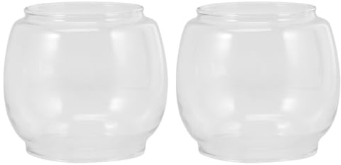 Gatuida Glaslampenschirm Ersatzglas Für Öllampe Transparente Öllampen-Abdeckung Aus Glas 2 Stück Für Petroleumlampe Und Kerosinlampe Retro Design Für Innenbereich 2.36X1.81 Zoll