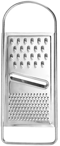 HIA - Rallador de queso de mano, rallador plano de acero inoxidable grueso para cocina, rallador de alimentos con mango deslizante, perfecto para patatas, verduras, mantequilla, queso Qpz730 (plateado