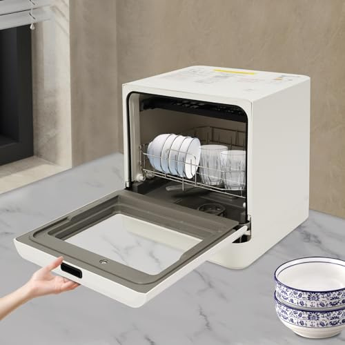 Lavastoviglie da tavolo con funzione di asciugatura ad aria calda, 4 programmi Lavastoviglie a 2 livelli Touch Control lavastoviglie da tavolo con lavaggio a 70 °C