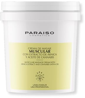 500ml Crema de masaje Muscular con extracto de árnica y aceite de caña.Propiedades analgésicas y antibacterianas, recomendado para a mitigar tensiones musculares,dolores articulares,inflamaciones..