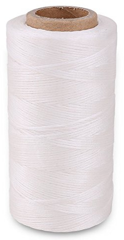 Yulakes 260 Meter 1mm Leder gewachst Wachs Thread Cord Naehgarn Fuer meissel Schuhe gepaeck setzen (weiß)