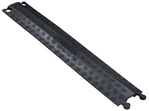 D-Line DO-1B765 Überfahrschutz für Kabel, Einkanalige befahrbare Kabelbrücke für die Straße - 765mm Länge - Kabelhohlraum = 38mm (B) x 12mm (H) - Schwarz