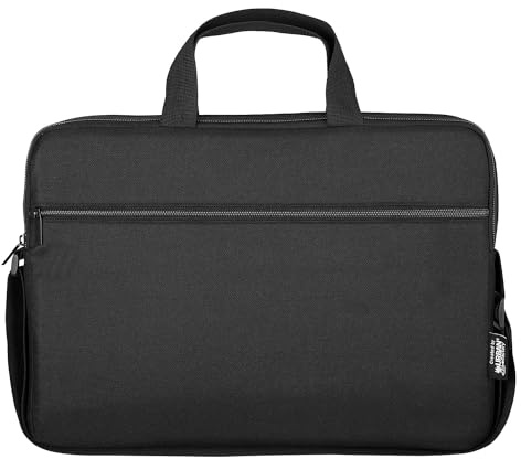 Urban Factory Nylee laptopväska, upp till 12,5 tum multifunktionellt laptopfodral för affärsdator, unisex rymligt laptopfodral axelväska för kvinnor och män, universell portfölj väska, Svart, 12.1