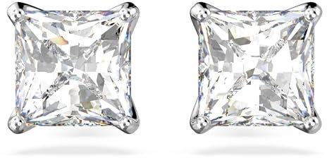 Swarovski Stilla Attract Ohrstecker, Kristall im Kissenschliff, Weiß, Rhodiniert