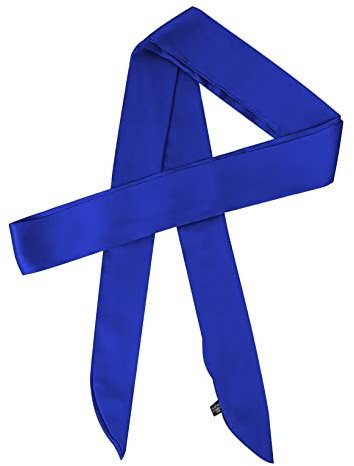 Lujuny Langer, dünner Chiffon-Schal, seidenähnlich, schmaler Taillengürtel für Damen und Mädchen, 198,1 cm, Marineblau, Small