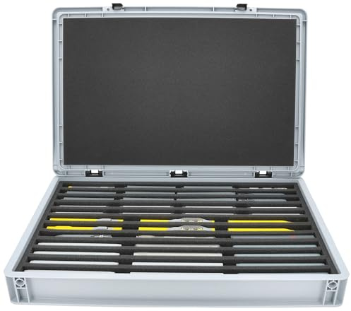 Feldherr Eurobox 60 x 40 cm Set für Modelleisenbahnen - Spur N - 12 Fächer - Schaumstoffeinlage für stehende Aufbewahrung - kompakte Transportlösung für Loks und Waggons