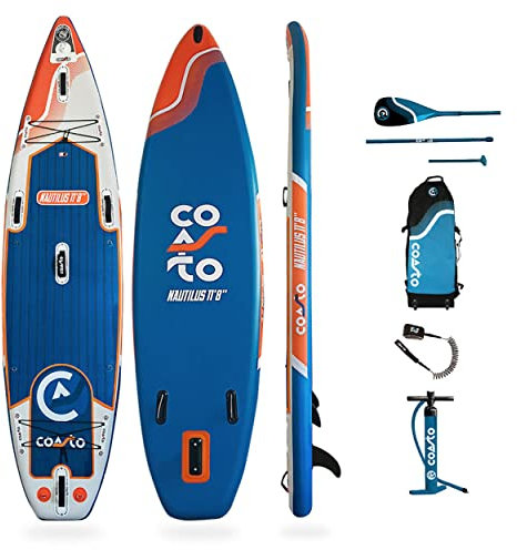 Coasto Unisex – Erwachsene Nautilus Sup Tabelle, Teal/Orange, 11'8