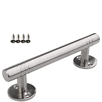 90 mm Furniture Wardrobe Handles Solid Stainless Steel T Bar Pull Cabinet Cupboard Knobs Door Handle Closet Handles with Screws for Kitchen Bathroom Bedroom Drawer (90mm/ 3.54 Hole Centers) Silver