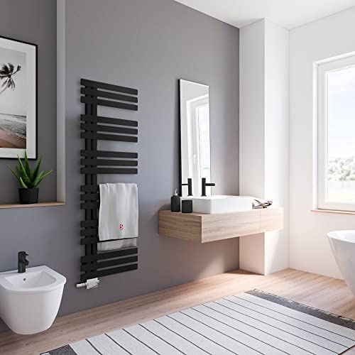 Schulte Designheizkörper Emma, Größe: 150 x 50 cm Stahl pulverbeschichtet, Farbton: Mattschwarz
