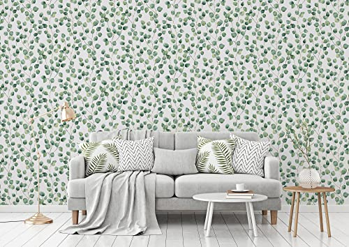 A.S. Création Selbstklebende Tapete Eukalyptus The Wallcover 385661 Möbelfolie Blätter 8,40x0,53m Made in Germany