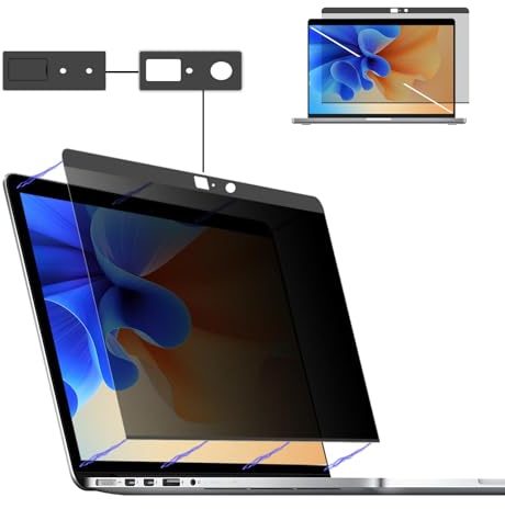 Magnetischer Blickschutzfilter für MacBook Air 13 Zoll (2018-2021, M1) & MacBook Pro 13 Zoll(2016-2022, M1/M2), Einfache Anbringung,Abnehmbarer,Anti-Blaulicht,Blendschutz, Blickschutzfolie Sichtschutz