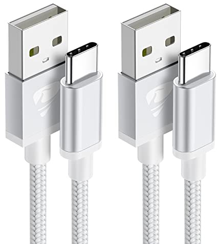 USB C Cable 2M 2Pack 3.1A Type C Charger Cable Fast Charging Braided Phone Charger Lead for Samsung Galaxy S22 S21 S20 S10 S9 S8 A13 A53 A12 A40 A51, Google Pixel 6 Pro 6a, Huawei P30 P20,Switch,Ps5