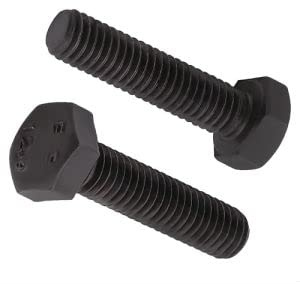 AOESIN Sechskantschraube M12–1,75 x 40 mm, Schwarz, Güteklasse 12,9, Stahllegierung, Vollgewinde, DIN933 (8 Stück)