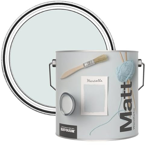 Rust-Oleum ultra strapazierfähige, extra deckende, abwaschbare, hellblau matte Wandfarbe - Marcella 2,5 Litres