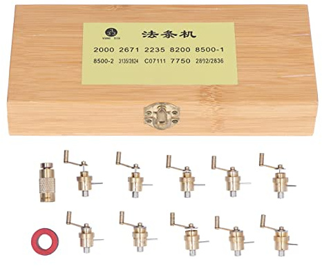 Uhren-Hauptfeder-Wickler-Reparaturwerkzeuge,professionell, hochpräzise Aufziehwerkzeug aus Stahllegierung, Zubehör, Armbanduhr-Reparatur-Set, DIY-Uhrmacher-Werkzeuge mit Aufbewahrungsbox aus Holz