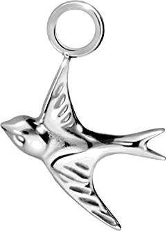 PIERCINGLINE Chirurgenstahl Anhänger für Clicker Piercing Ringe & Kreolen SCHWALBE Piercing Ohr Helix Farbauswahl