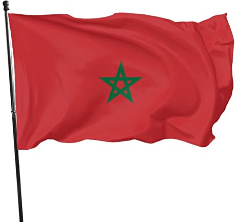 Banderines Pancarta Bandera De Marruecos Bandera Nautica Reforzada Banners Poliester Bandera Pirata Para Procesión Jardin Balcón 90X150Cm