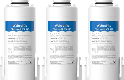 Waterdrop WD-EDF Replacement Filters for Waterdrop Instant Water Filter Jug, WD-ED01, WD-ED02, WD-ED04, Last Up to 3 Months or 757 litres (Pack of 3)