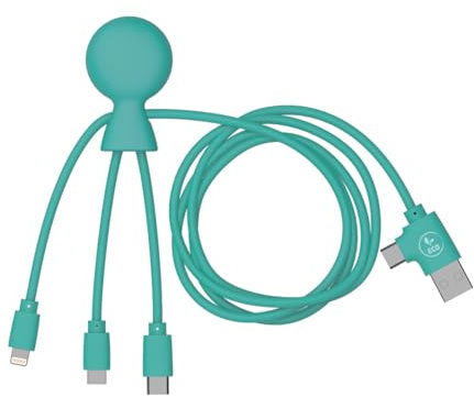 Xoopar Charger 3 & 4 in 1 Multi USB Cable – Mr Bio (Mint, 1 Meter)