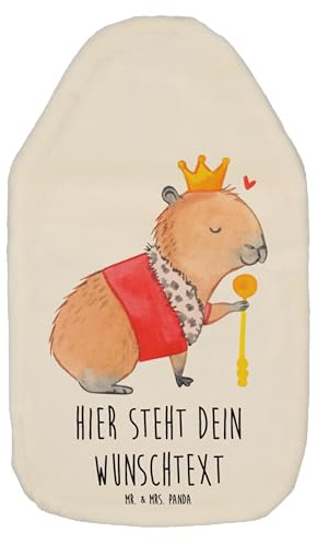 Mr. & Mrs. Panda Personalisierte Wärmflasche Capybara König - Weiß