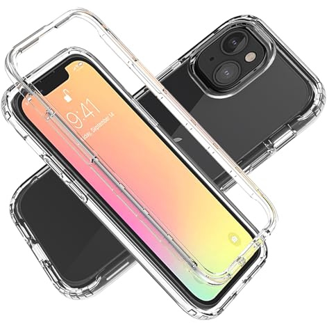 LXHGrowH Funda para iPhone 13 Mini, Carcasa Completa Anti-Shock [360°] Full Body Protección, Fundas Anti-arañazos Protector de Pantalla Incorporado, Cover Antigolpes Doble [Transparente]