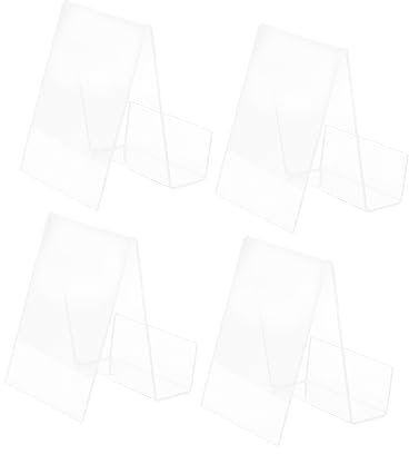 STOBOK 4 Stück Bücherregal Postregal Rekordhalter transparenter Buchständer buchaufsteller die buchhandlung Tisch-Bücherregal Ausstellungsregale Regal für Musikalben Desktop-Bücherregal