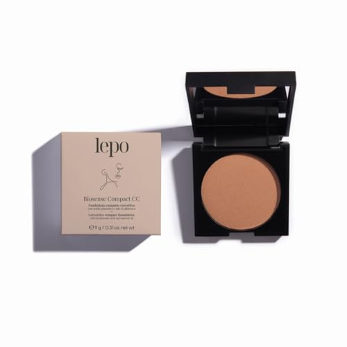 LEPO | Fondotinta Correttivo BioSense Compact CC N. 03 Nude, Arricchito con Acido Ialuronico e Olio di Albicocca per una Pelle Perfetta e Idratata