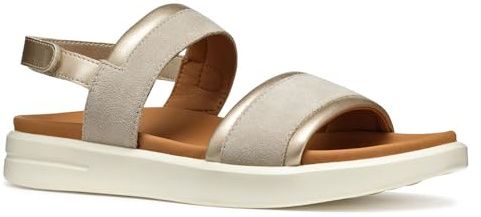 Geox D XAND 2S A, Sandalo Donna, Lt Taupe/Lt Gold, 39 EU