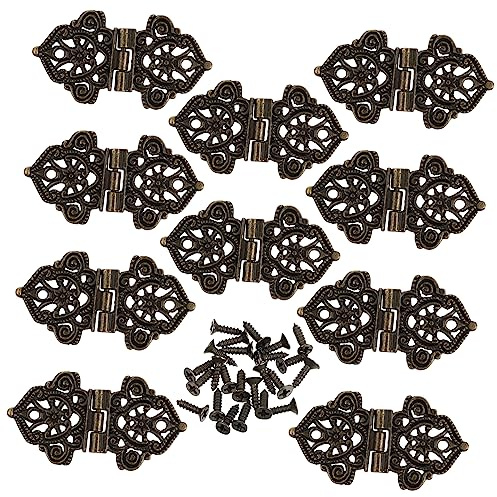 WATIIFUFU Charnières en Alliage de Zinc Vintage pour Boîte en Bois, Accessoires de Quincaillerie, Fermeture Amortie, 10 Pièces, Usage Mobilier et Coffrets Bois