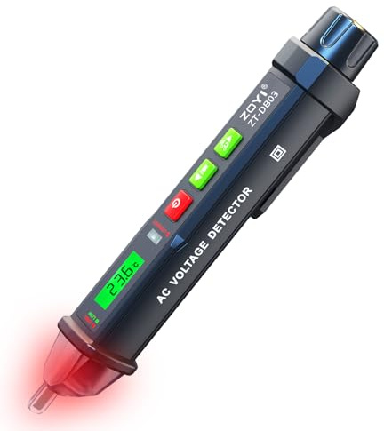 ZOYI ZT-DB03 Non-Contact Voltage Tester Pen 12-1000V AC NCV Digital Display | Live/Neutral Wire Detection, Adjustable Sensitivity, Buzzer Alarm, LED Flashlight, Temperature Display & Breakpoint Finder