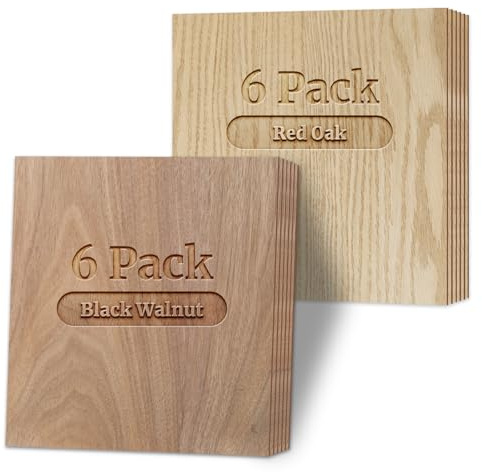 Creatorally Contreplaqué 3mm, Bois pour Gravure Laser 30x30 cm 12 Pièces, Contre Plaque pour Découpe Laser Artisanat Matériaux Vierges, Planches (Noyer Noir et Chêne Rouge)