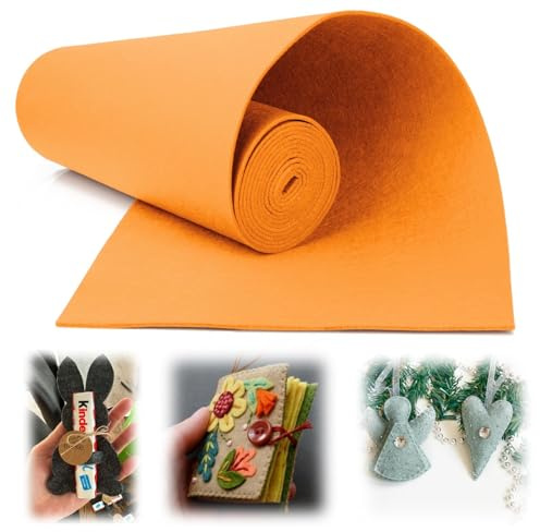 Mbsomnus filt, metervara, 3 mm x 30 cm x 300 cm, filtmattor för tillskärning, orange, filtunderlag, filttyg, metervara, filt för pyssel, polyester, pysselfilt för förvaringsväskor, hantverk,
