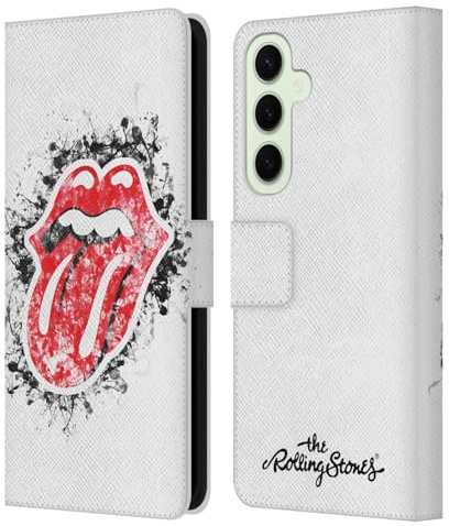 Head Case Designs Officially Licensed The Rolling Stones Distressed Look Tongue Licks Collection Leather Wallet Case Compatible with Samsung Galaxy S25+