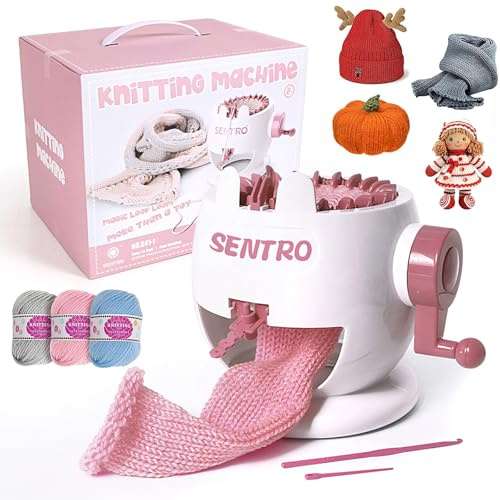 SENTRO Strickmaschine, 22 Nadelstrickmaschinen, Smart Rundhäkelmaschine, Rundstrickmaschine, Hutwebmaschine, Strickmaschinen für Erwachsene, Sockenwebstuhl, Socken, Mütze, Schal, Handschuh
