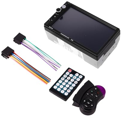Pesfehhy Reproductor MP5 Bluetooth de Audio EstéReo de Coche de Doble DIN de 7 Pulgadas USB FM Multimedia Radio Compatible con SincronizacióN de TeléFonos MóViles