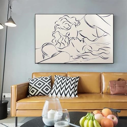 Lesben Linie Malerei Leinwand Poster Einfache Stil Wand Kunst Bilder Für Wohnzimmer Schlafzimmer Club Home Decor 50x70cm ohne Rahmen