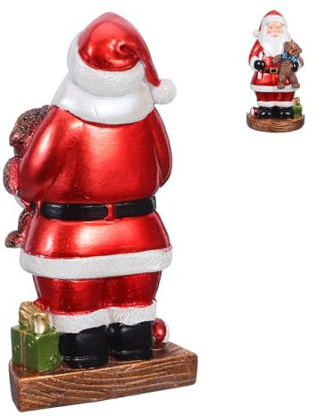 LABRIMP Estatua de Papá Noel de Resina Duradera Decoración Navideña para Estantes y Mesas Figura Pequeña para y Acogedor Adorno para Fiestas Familiares