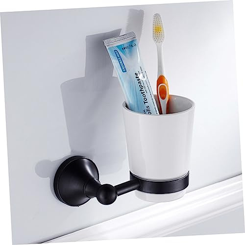 WOONEKY Estante para Tazas en la Pared portavasos Colgante baño portavasos en la Pared sostenedor del Soporte de la Taza Negro