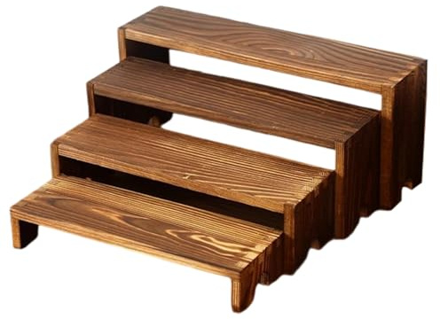 Eastuy Alzata in Legno - Display per Cupcake in Legno per Piano Cucina,4 Ripiani Organizzatore per Cupcake Candela Profumo Cucina