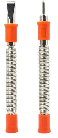 Durlo 2Pcs Hammerless Tool Set – 5/16 Cold Chisel + 1/8 Center Punch, Spring-Loaded for Rivet Removal (Metal/Wood)