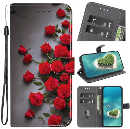 KRjcsfhy Funda para Motorola Moto E13, funda de piel [cuero auténtico premium] [bloqueo RFID] [tarjetero] [imán] TPU resistente a los golpes funda plegable TPU protección para Motorola Moto E13, rosa