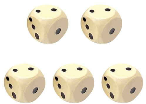 HDFHDF 5 dadi grandi da gioco in legno, cubi da gioco grandi, 30 mm