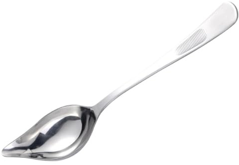 FUNOMOCYA Cuchara para Salsa de Acero Inoxidable 304, Cucharón Pequeño para Servir Aderezo, Utensilio de Cocina Profesional para Restaurante y Hogar, Mango Largo Cómodo, Acabado Plateado