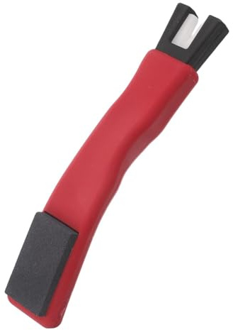 TOGEVAL Afilador Portátil de Cuchillas para Patines de Hockey sobre Hielo Piedra de Afilar Doble Cara, Herramienta Precisa para Mantenimiento y Restauración de Bordes, Accesorio Rojo