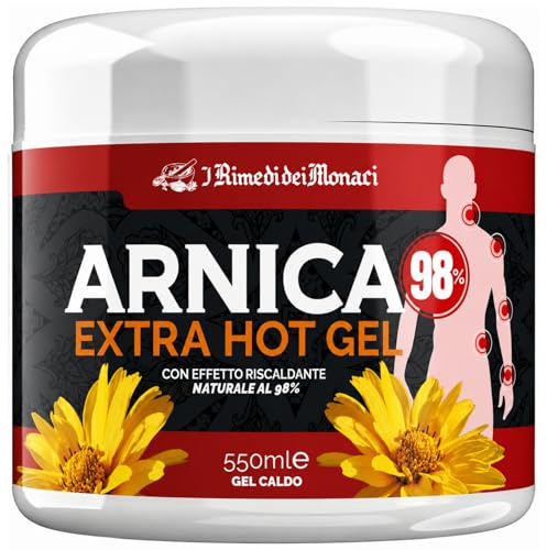 Arnica per Cavalli Uso Umano 98% Extra HOT - FORTE - 550ml Crema Riscaldante Muscoli Sportiva Arnica Crema Effetto Termico con Artiglio Del Diavolo Forte e Canfora per Massaggio Cervicale e Lombare