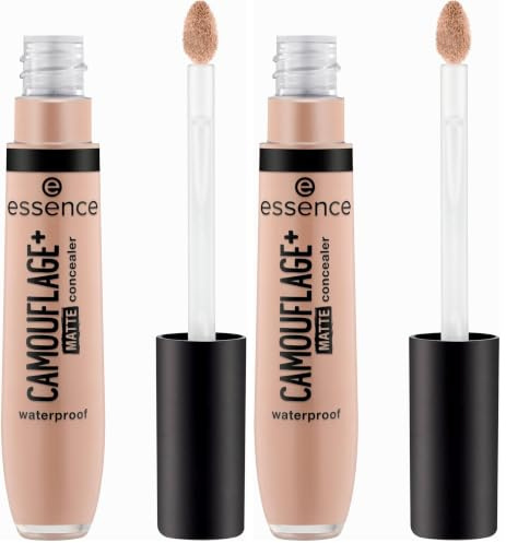 essence CAMOUFLAGE+ MATTE concealer, Nr. 90, Braun, langanhaltend, mattierend, abdeckend, matt, vegan, ölfrei, ohne Parabene, ohne Mikroplastikpartikel, 2er Pack (8ml)
