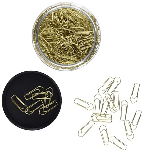 Wedo 90115040053 Büroklammern Metall 26 mm, 400 Stück in praktischer Dose, Messing