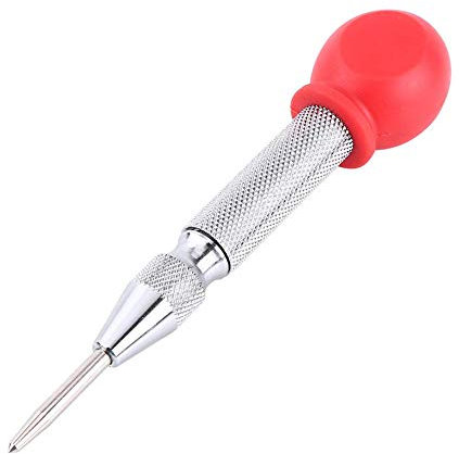 Bewinner Punzones para Metal 5 Pulgadas Punzón Central Automático Herramienta de Fabricación de Hoyuelos Marcado de punzonado para Plstico de Madera de Vidrio Determina Posicin de Perforacin