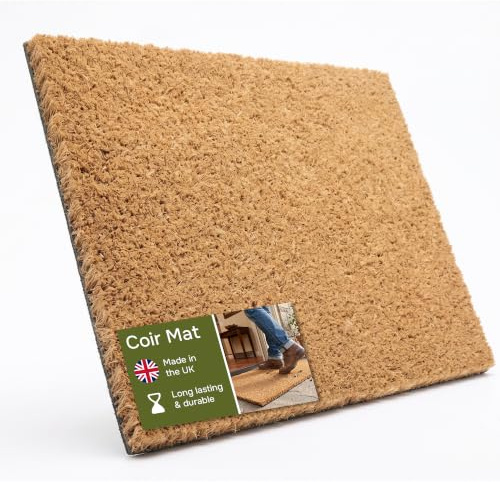 Heavy Duty Coir Entrance Matting - Indoor/Outdoor - 1m or 2m Width - Cut To Size - Heavy Duty Tough Fibres - Hallway, Foyer, Lobby,Reception, Door Mat, Roll (2 metre, 1.25 metre)