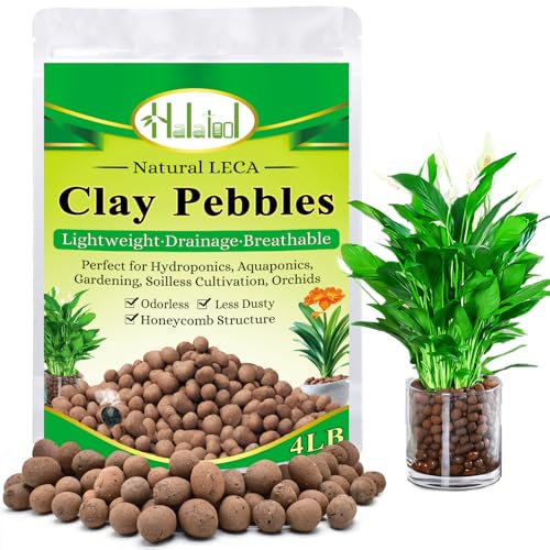 Halatool 4 LBS Organic Clay Pebbles, 4mm -16mm 100% Natural Expanded Clay Pebbles for Hydroponic Gardening, Orchids, Drainage, Decoration, Aquaponics